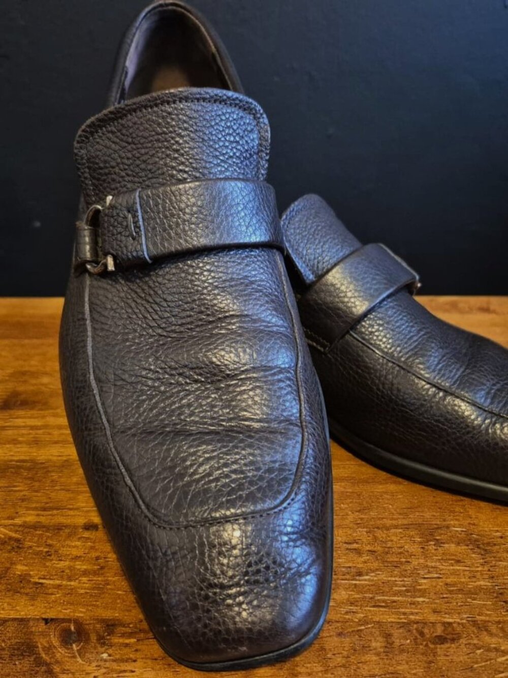 Salvatore Ferragamo Brown Leather  Loafer Mens Dress  Size 9.5d